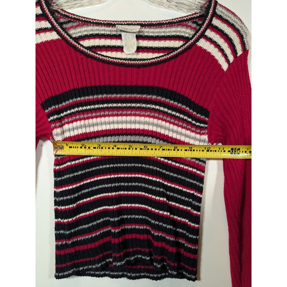 VINTAGE 90s In Charge Striped Sweater Womens Knit Cotton - Picture 7 of 8